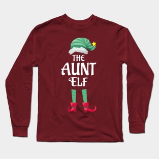 The Aunt Elf Christmas Matching Pajama PJ Family Party Gift Long Sleeve T-Shirt